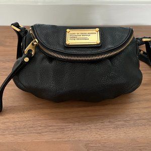 Marc by Marc Jacobs Mini Q Natasha Black Pebbled Leather Crossbody Bag